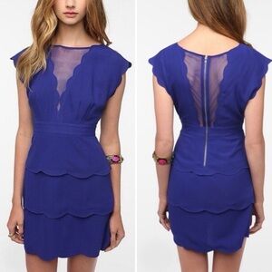 Cooperative Blue Scalloped Layered Peplum Mini Dress - 4